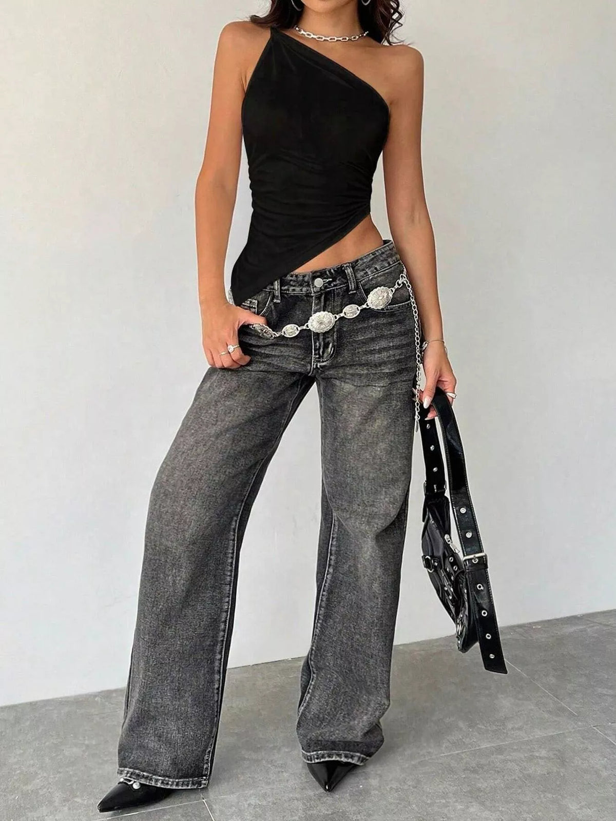 Asymmetrical One-shoulder Slim Fit Cami (17)