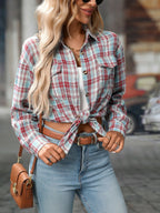 Plaid Button-down Oversized Shirt (5)