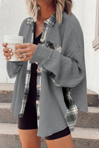 Plaid Button Down Collared Jacket (29)