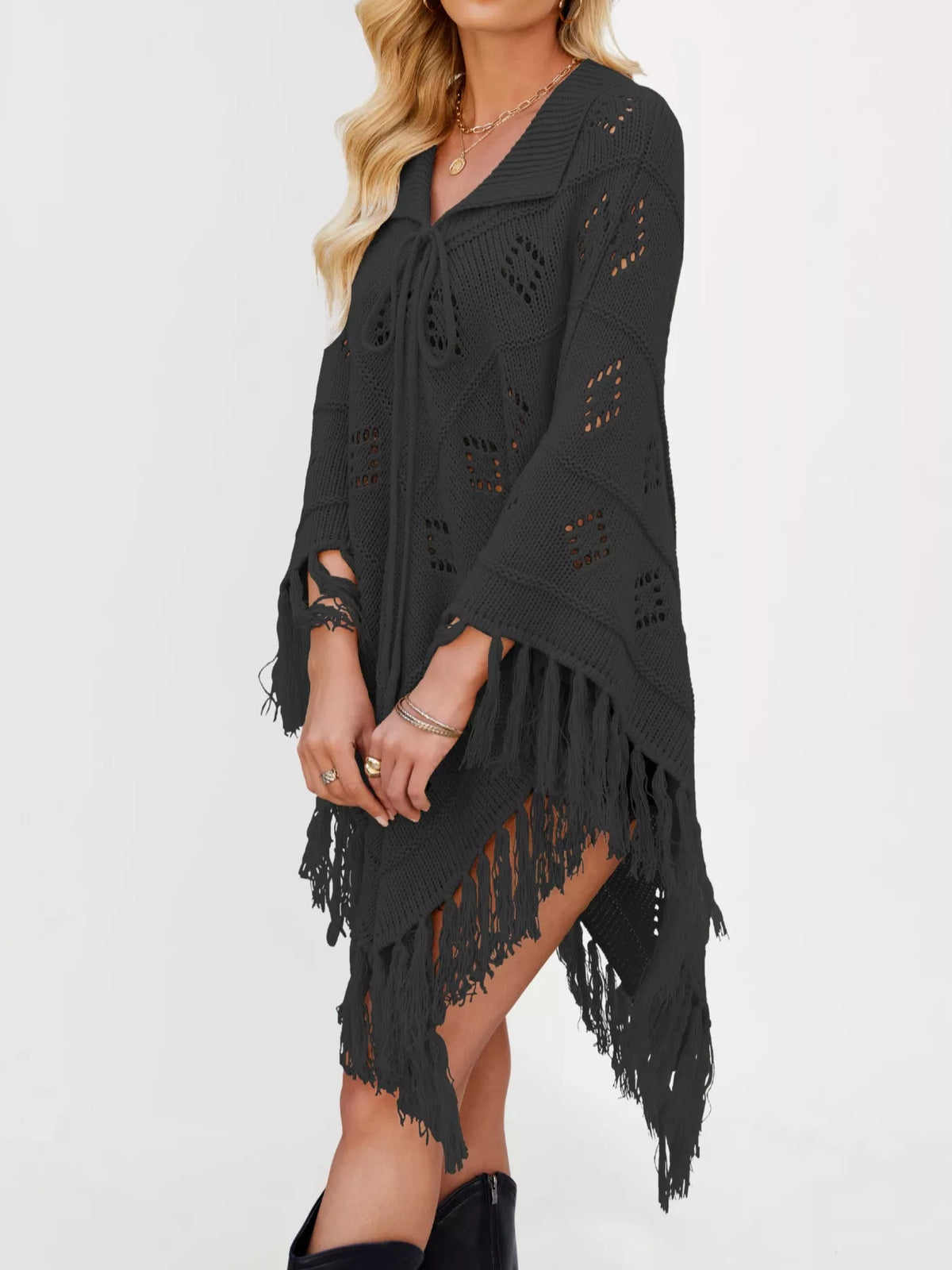 Fringe Openwork Knit Cover Up (17)