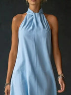 Halter Neck Sleeveless Maxi Dress (3)
