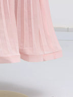 Frill Lapel Collar Top Pleated Skirt Set (24)