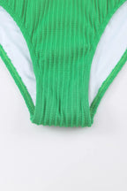 Textured Contrast Banding Bikini High Waist 2pcs Swimsuit (12)