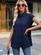 Side Slit Turtleneck Sweater Vest (5)