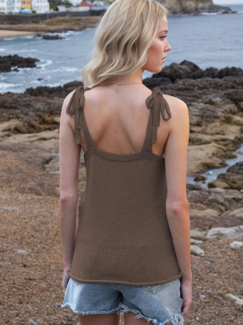 Tie Shoulder V-neck Sweater Vest (15)