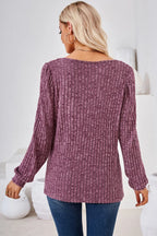 Ribbed Square Neck Long Sleeve T-shirt (24)