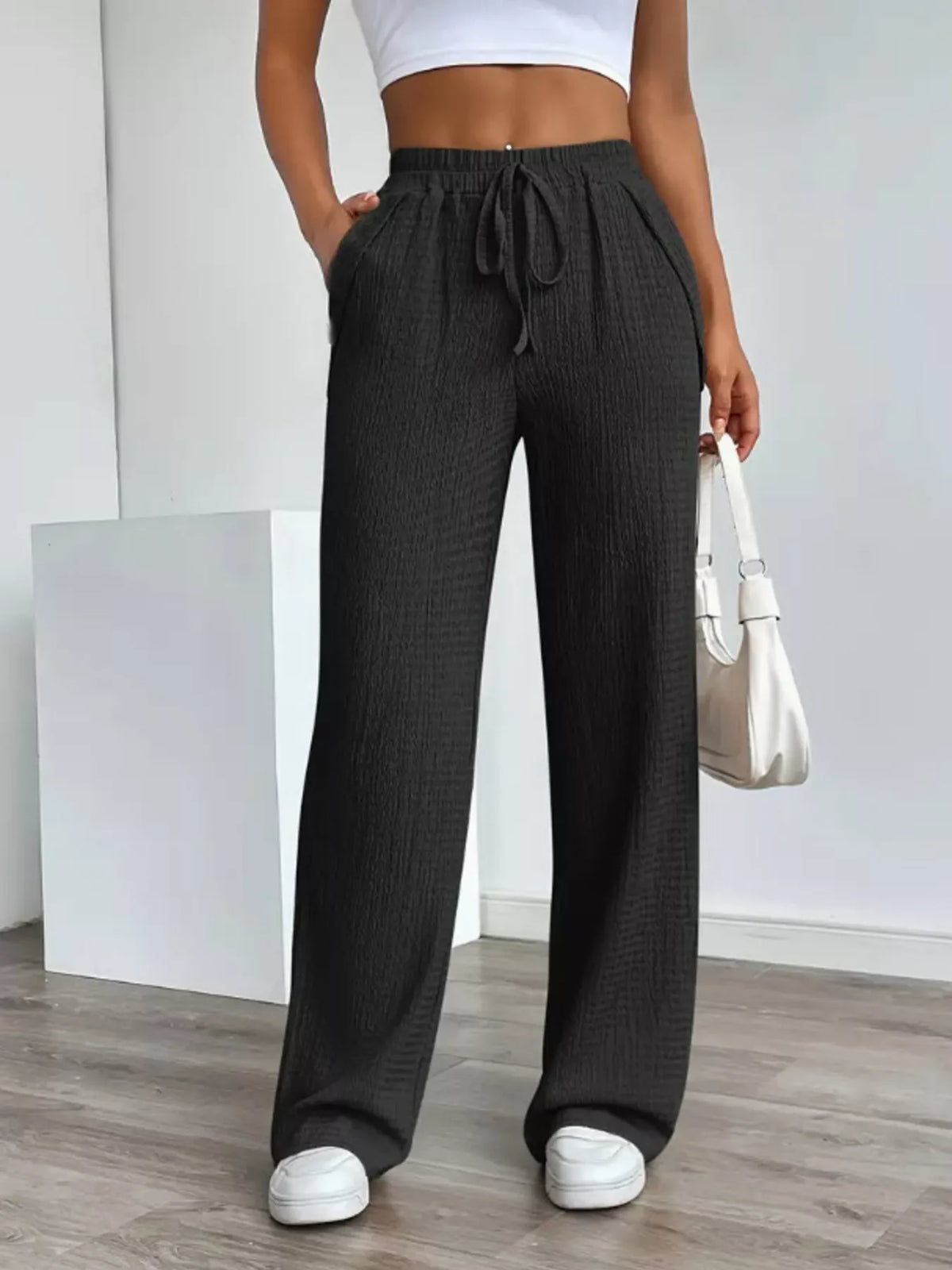 Texture Wide Leg Pants (10)