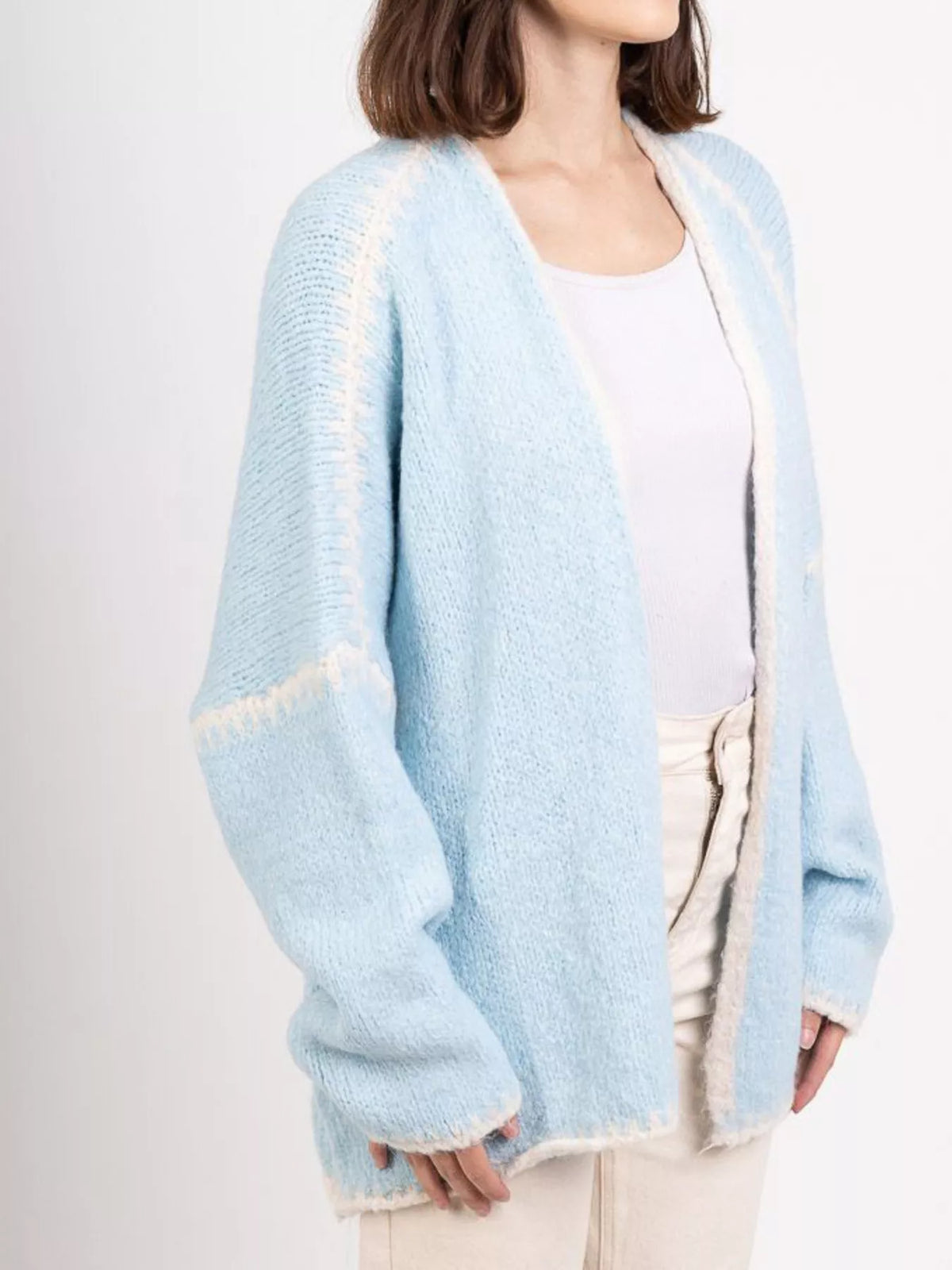 Contrast Trim Open Front Cardigan (27)