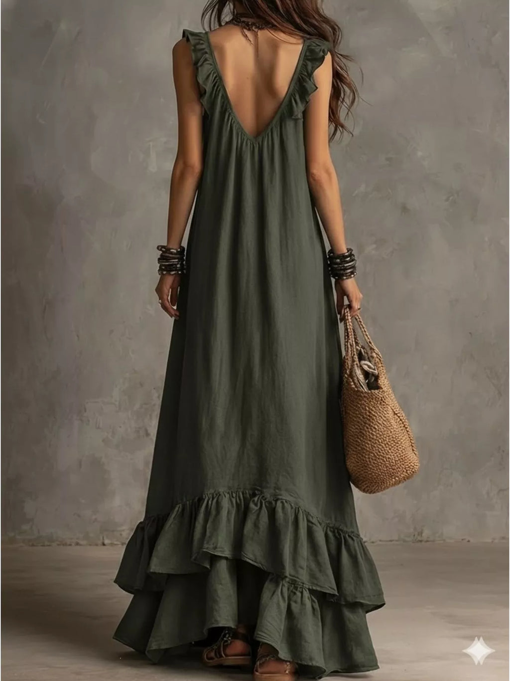 Ruffled Sleeveless Maxi Dress (4)
