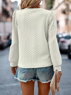 Texture Round Neck Long Sleeve Sweatshirt (17)