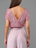 Full Size Sequin Round Neck Short Sleeve Wide Leg Jumpsuit (17)