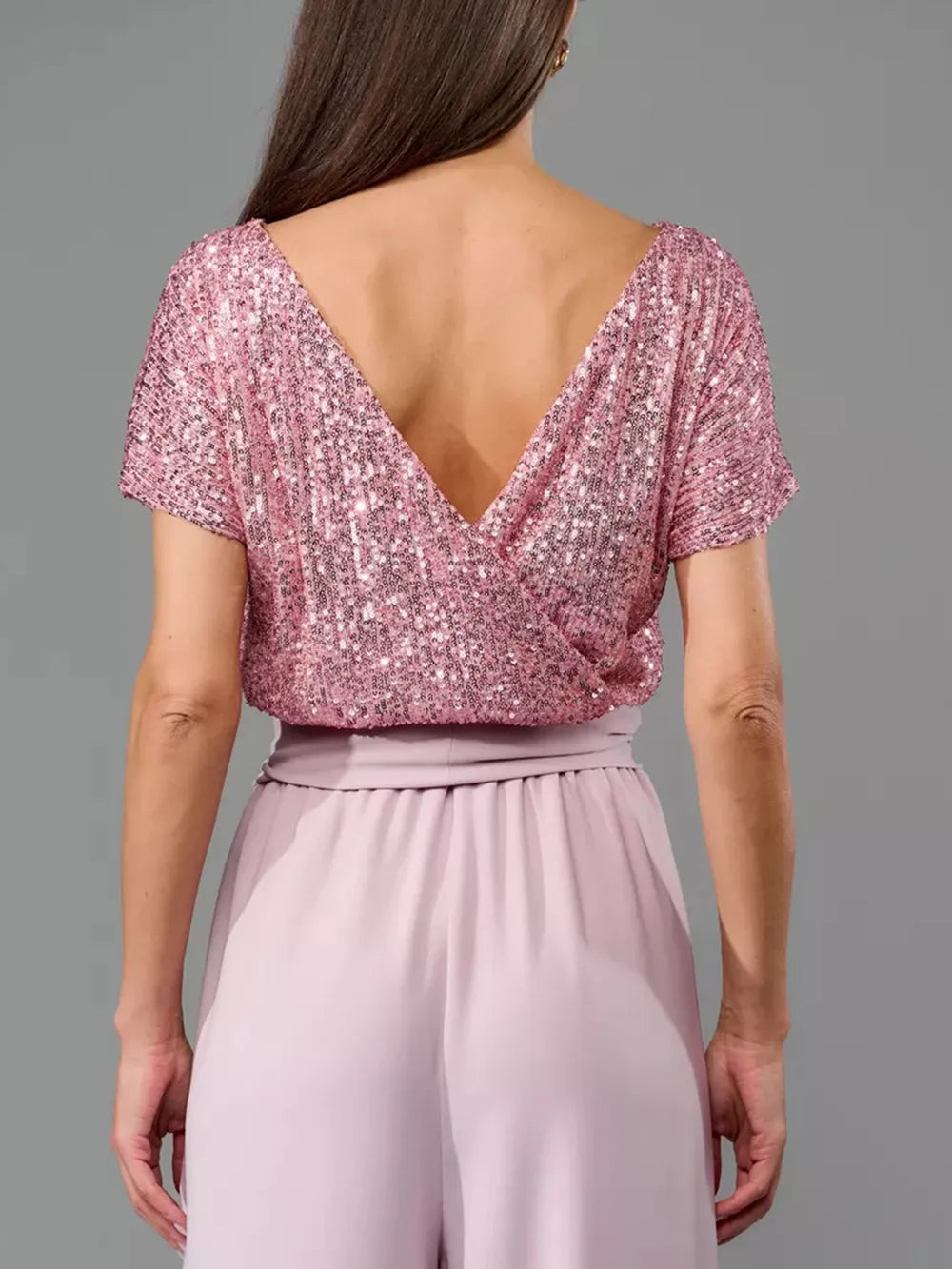 Full Size Sequin Round Neck Short Sleeve Wide Leg Jumpsuit (17)