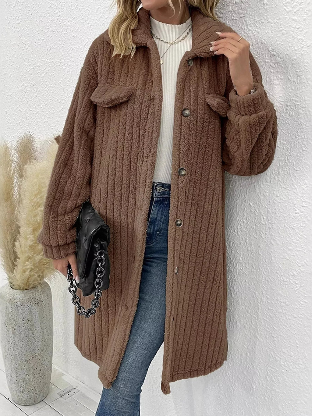 Button-down Longline Outerwear (7)