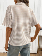 Striped Knit Short Sleeve Top (12)