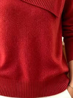 Full Size Asymmetric Ribbed Collar Sweater Plus (21)