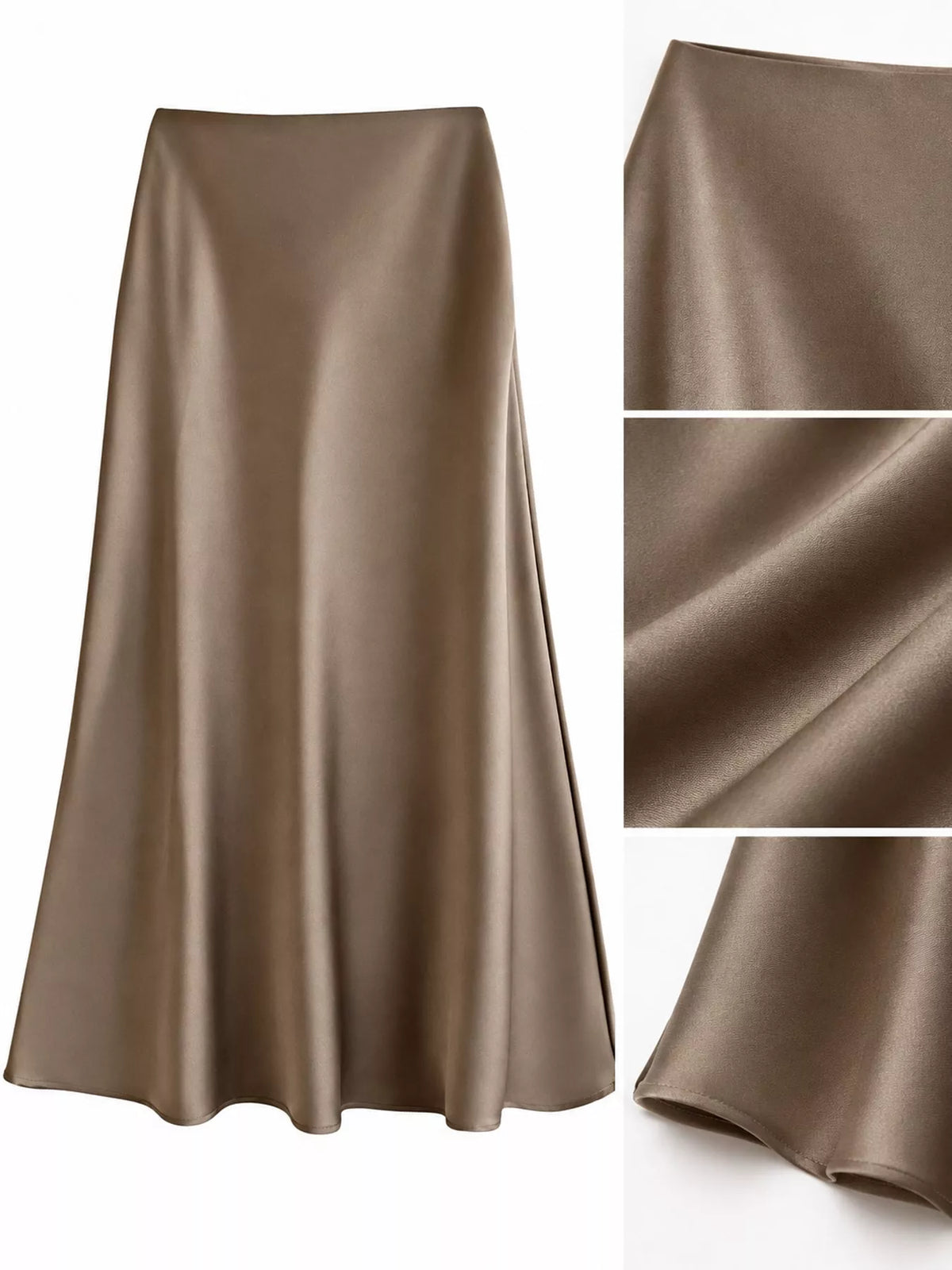Full Size High-waisted Satin Midi Skirt Plus (11)