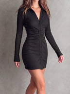 Button-down Bodycon Mini Dress (3)