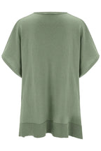 Slit V-neck Half Sleeve Knit Top (21)