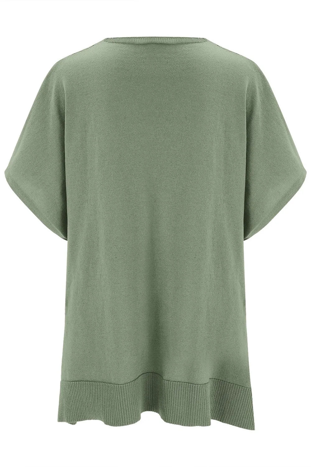 Slit V-neck Half Sleeve Knit Top (21)