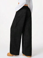 Wide Leg Corduroy Drawstring Pants (4)