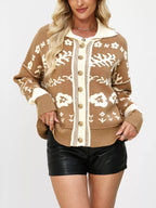 Floral Pattern Button-down Cardigan (3)
