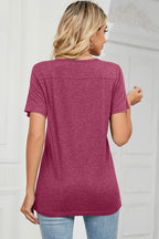 V-neck Short Sleeve T-shirt (22)