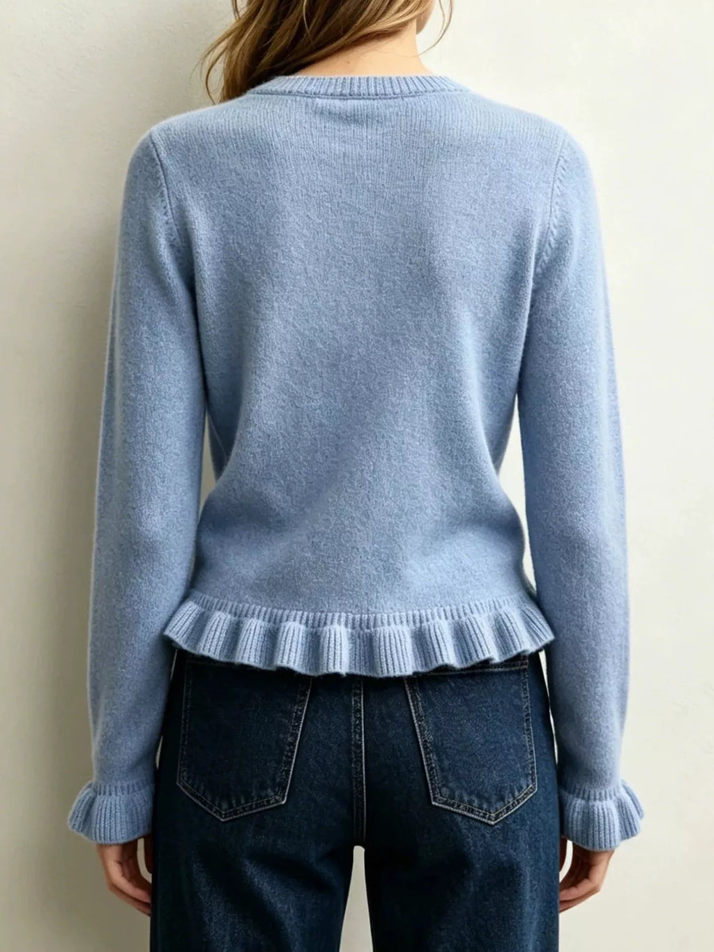 Ruffle-trimmed Crew Neck Sweater (4)