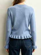 Ruffle-trimmed Crew Neck Sweater (4)
