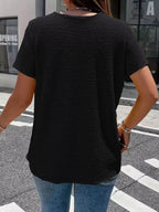 Textured Short Sleeve Blouse (5)
