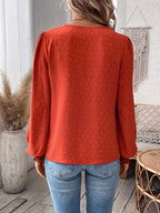 Lace Trim Long Sleeve Blouse (28)
