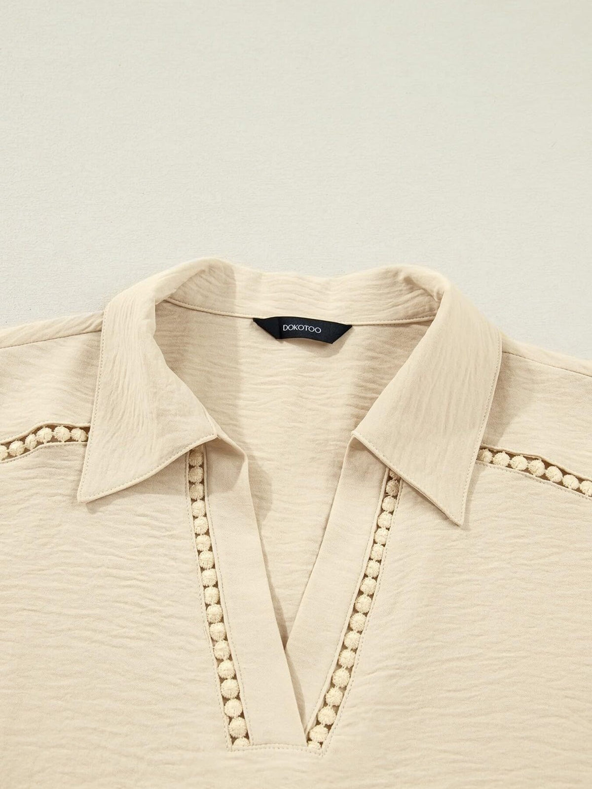 Johnny Collar Roll-up Sleeve Blouse (13)