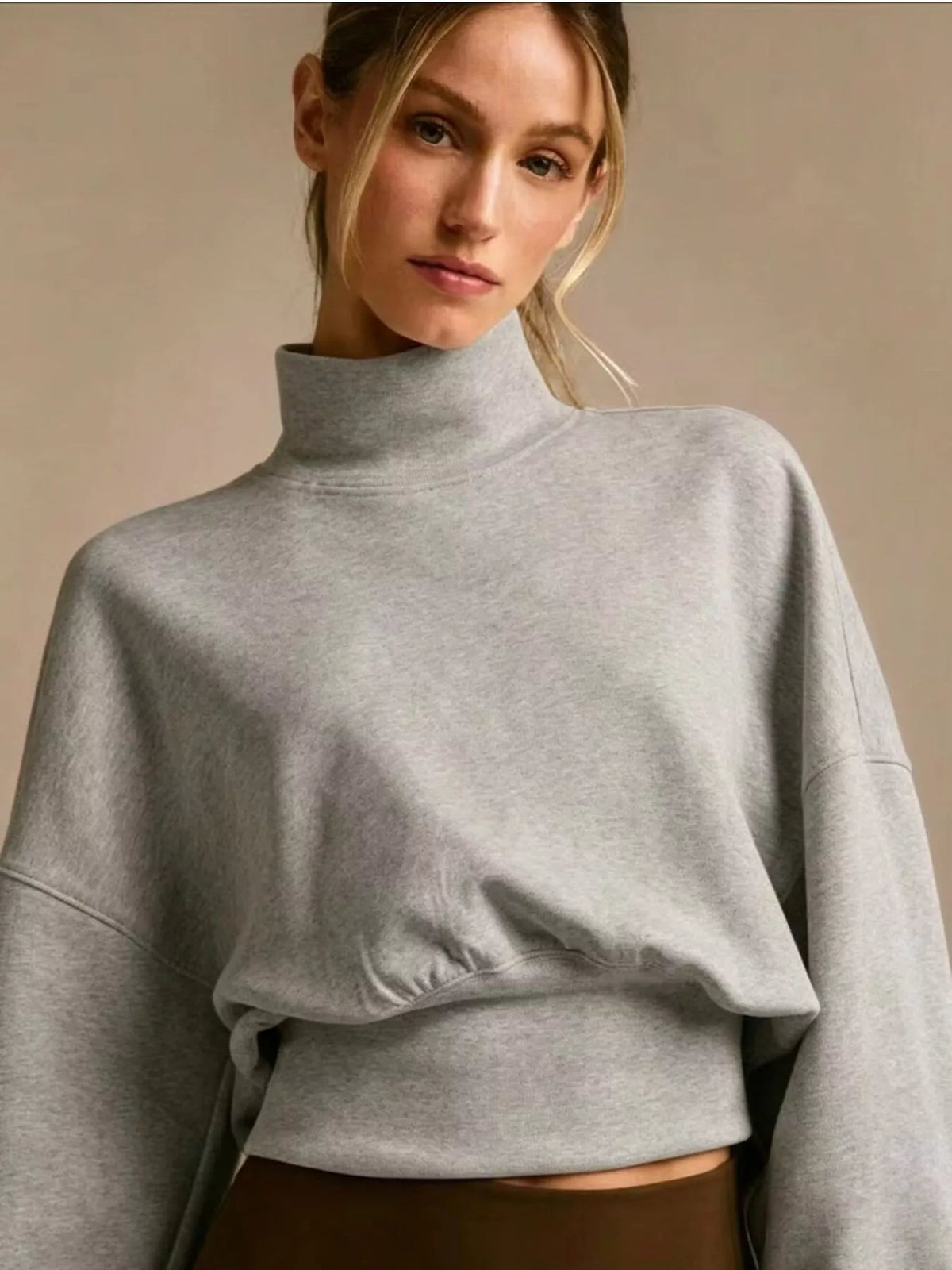 Turtleneck Dropped Shoulder Sweatshirt (8)