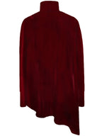 Elegant Turtleneck Asymmetric Hem Top (5)