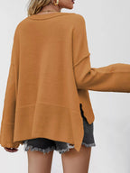 Dropped Shoulder Flare Sleeve Sweater (5)