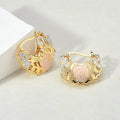 Hollow Rosette Earrings with Gold Contrast Hoops (2)