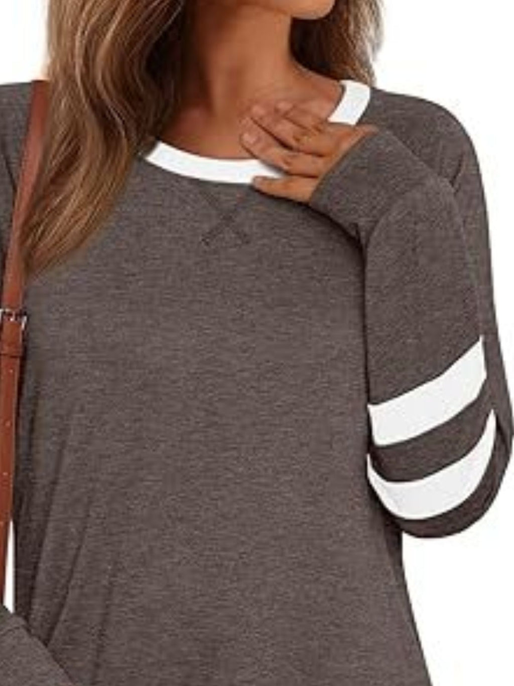 Casual Striped Round Neck T-shirt (6)