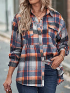 Plaid Button-down Long Sleeve Shirt (3)