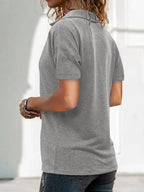 Zip Collar Short Sleeve Top (8)