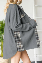 Plaid Button Down Collared Jacket (30)