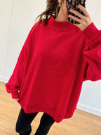 Mock Neck Dropped Shoulder Sweatshirt (7)