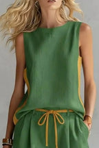 Contrast Trim Tank Shorts Set (8)