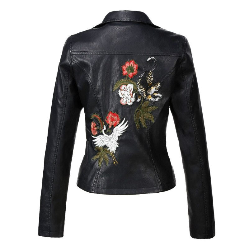 Embroidered Leather Jacket photo 2