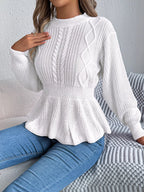 Cable Knit Peplum Sweater (9)