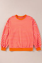Striped Dropped Shoulder Long Sleeve Sweatshirt (7)