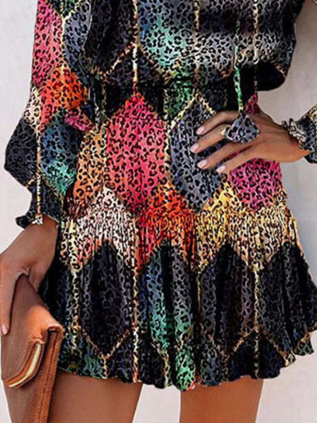 Tie Neck Lantern Sleeve Dress (18)