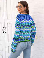 Striped Openwork Tied Cardigan (9)