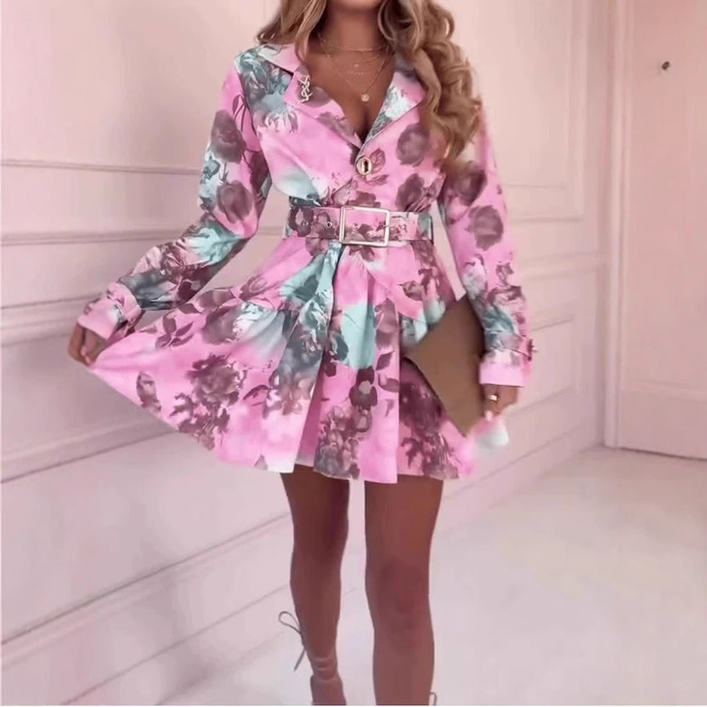 High Waist Tight Waist Tied Dress photo 2