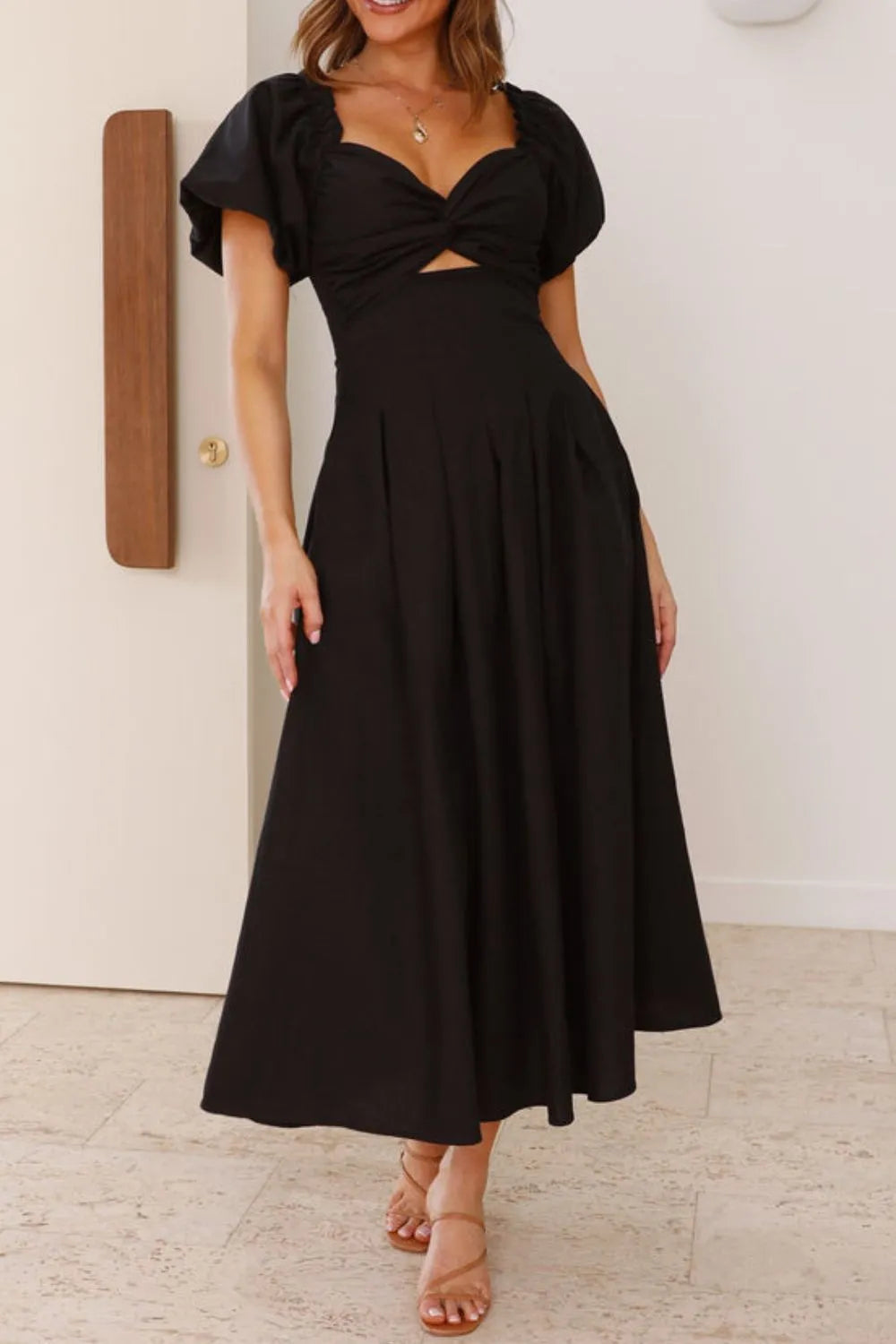 Sweetheart Neck Puff Sleeve Dress (17)