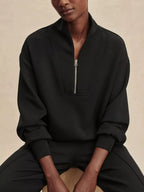 Quarter-zip Sweatshirt Wide-leg Pants Set (6)