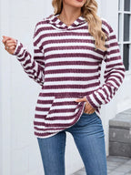 Striped Dropped Shoulder Hoodie (2)